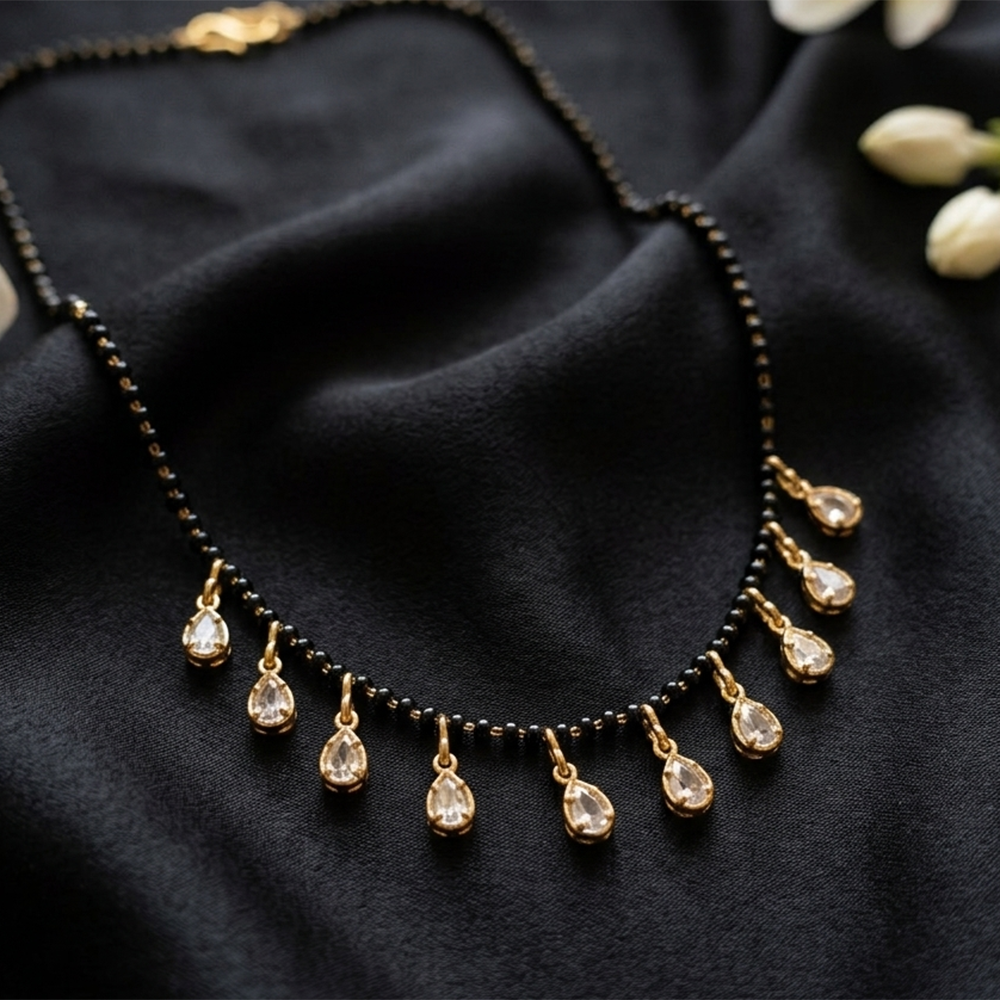 Urthn Teardrop Charms Trendy Mangalsutra For Women (Pack of 3)