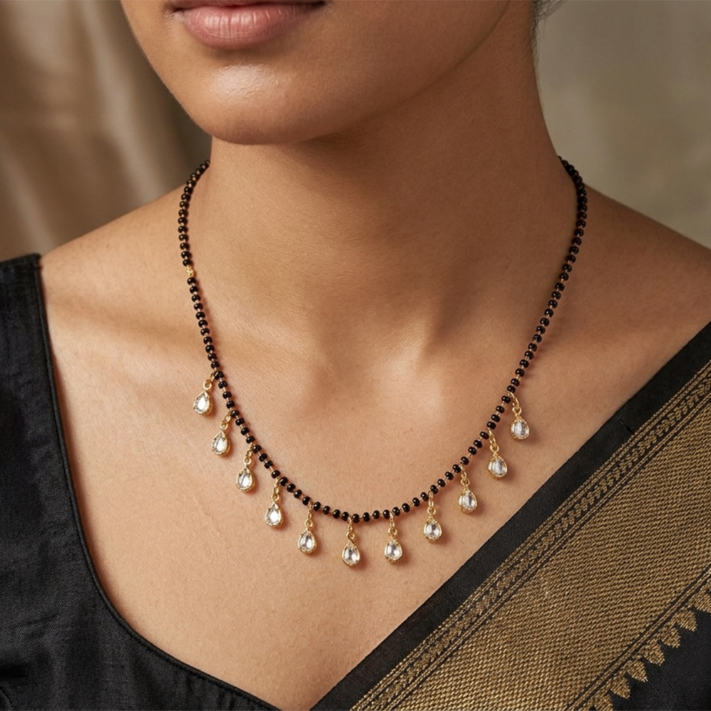 Urthn Teardrop Charms Trendy Mangalsutra For Women (Pack of 3)