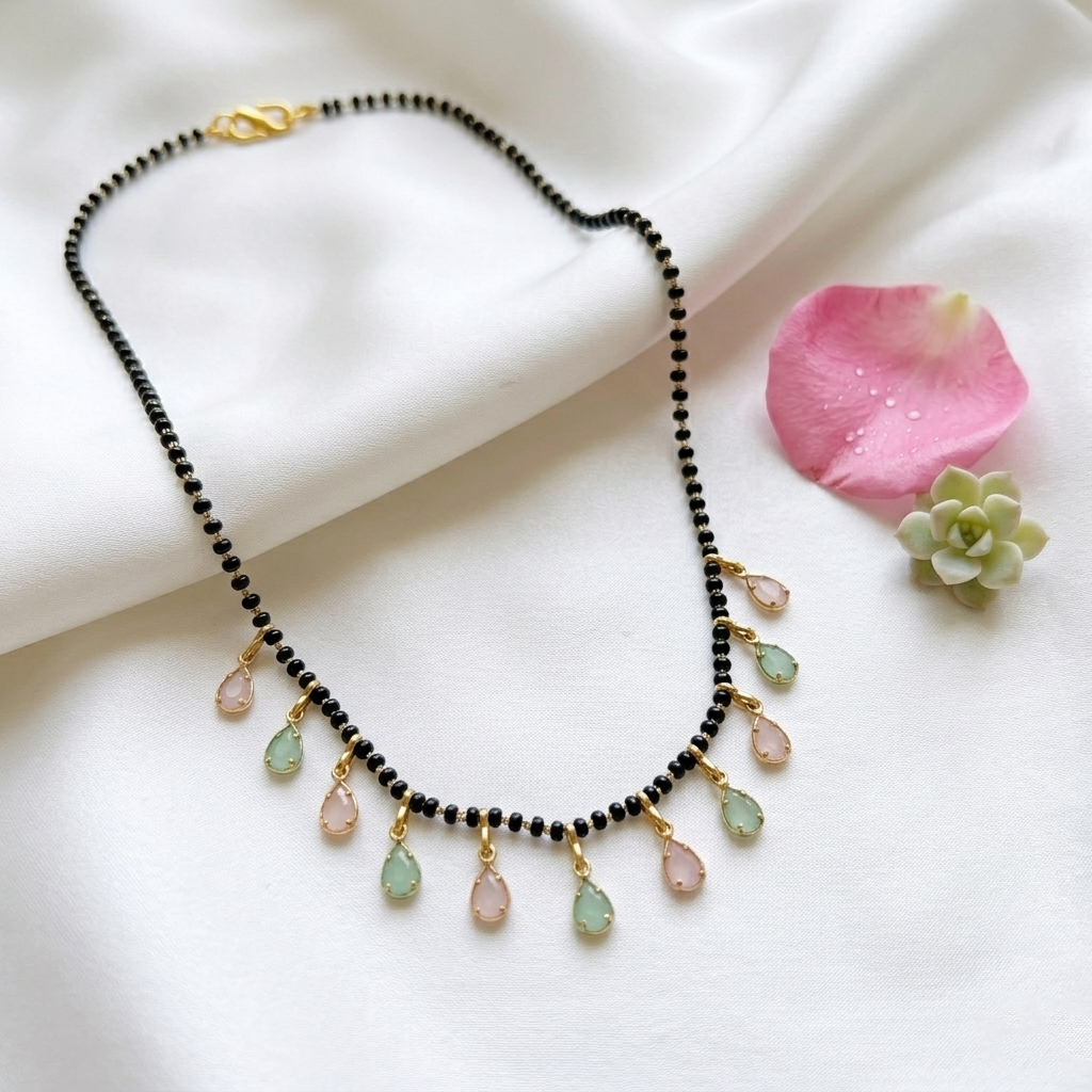 Urthn Teardrop Charms Trendy Mangalsutra For Women (Pack of 3)