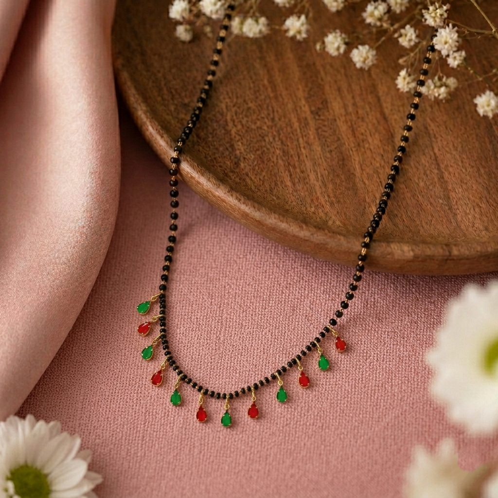 Urthn Teardrop Charms Trendy Mangalsutra For Women (Pack of 3)