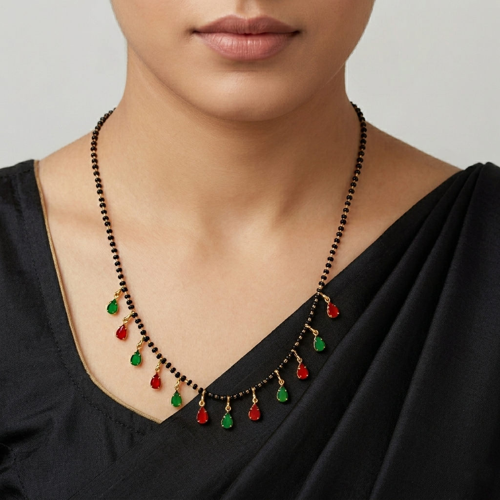 Urthn Teardrop Charms Trendy Mangalsutra For Women (Pack of 3)