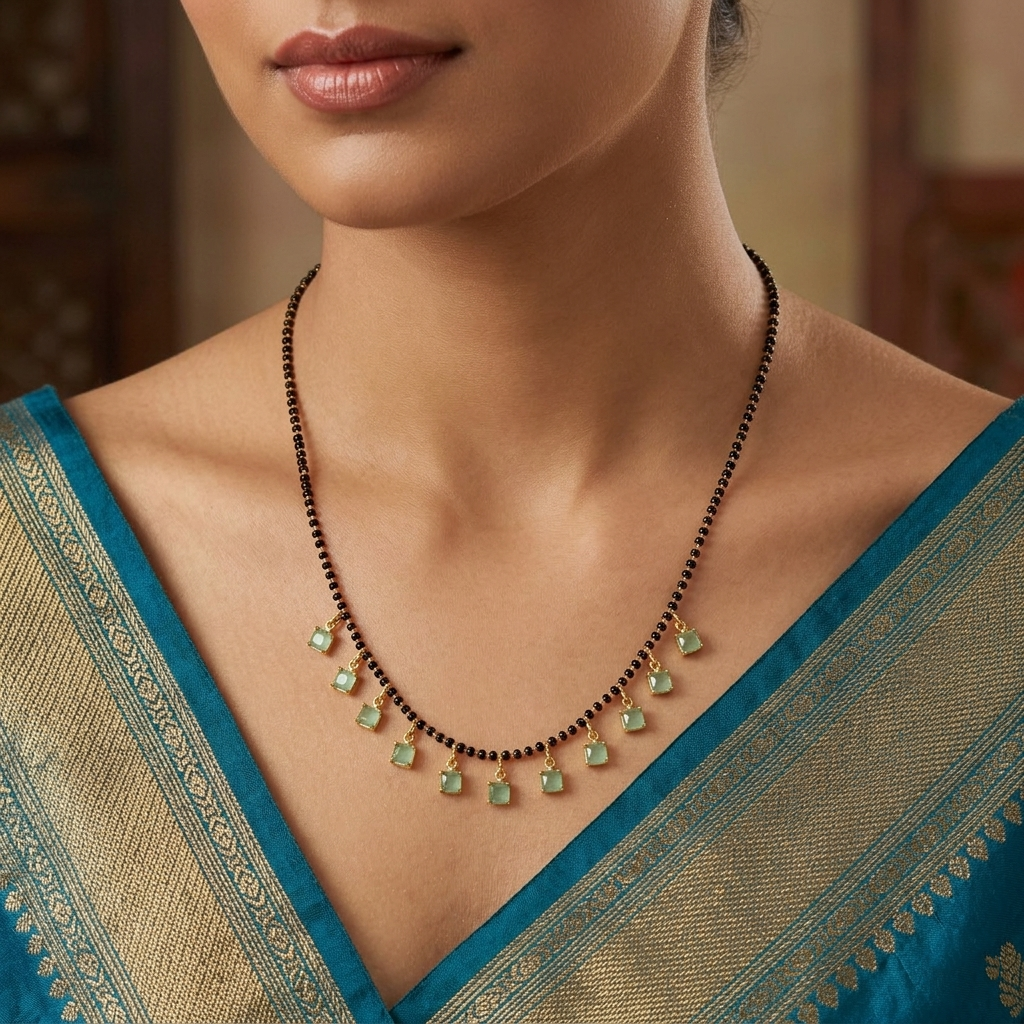 Urthn Square Charms Trendy Mangalsutra For Women (Pack of 3)