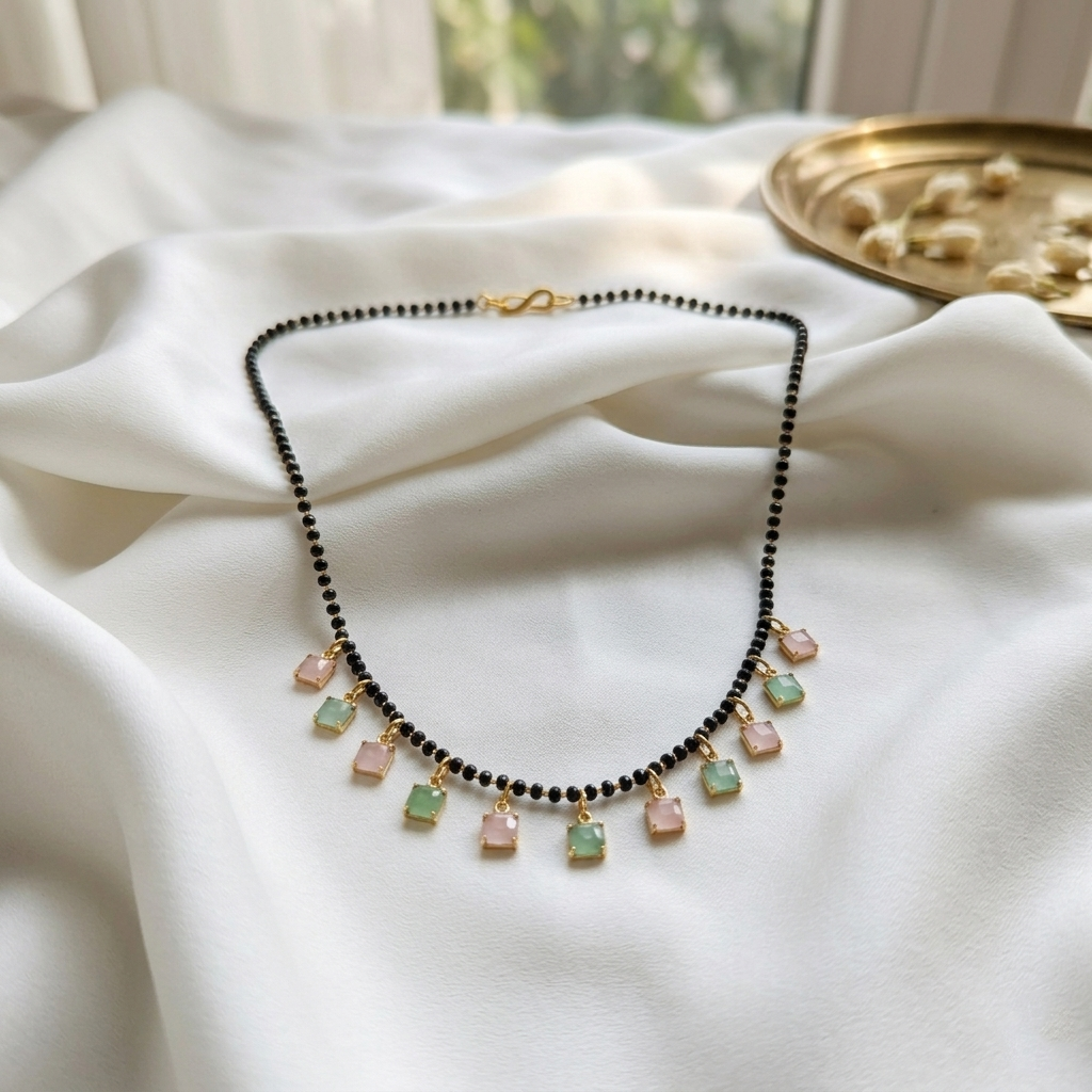 Urthn Square Charms Trendy Mangalsutra For Women (Pack of 3)