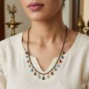Urthn Evil Eye Round Shape Charms Trendy Mangalsutra For Women (Pack of 3)