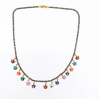 Urthn Evil Eye Crown Shape Charms Trendy Mangalsutra For Women (Pack of 3)