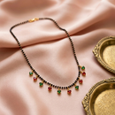 Urthn Red And Green Heart Shape Charms Trendy Mangalsutra For Women (Pack of 3)