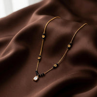 Urthn  Classic Gold-Plated Mangalsutra with Sparkling Crystal Charms (Set of 3)