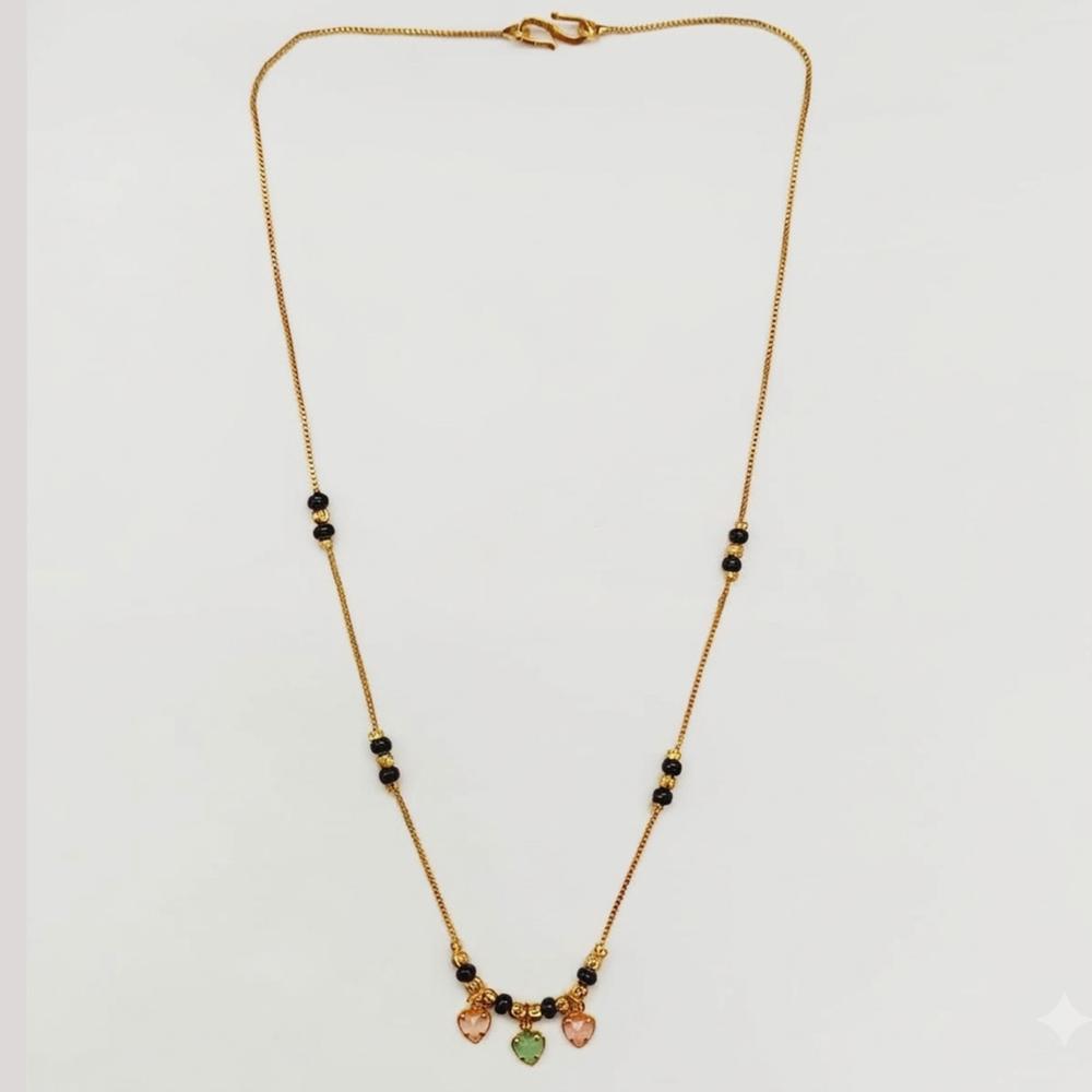 Urthn  Classic Gold-Plated Mangalsutra with Sparkling Crystal Charms (Set of 3)