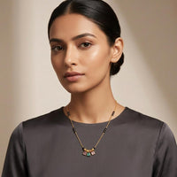 Urthn  Classic Gold-Plated Mangalsutra with Sparkling Crystal Charms (Set of 3)
