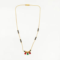 Urthn  Classic Gold-Plated Mangalsutra with Sparkling Crystal Charms (Set of 3)