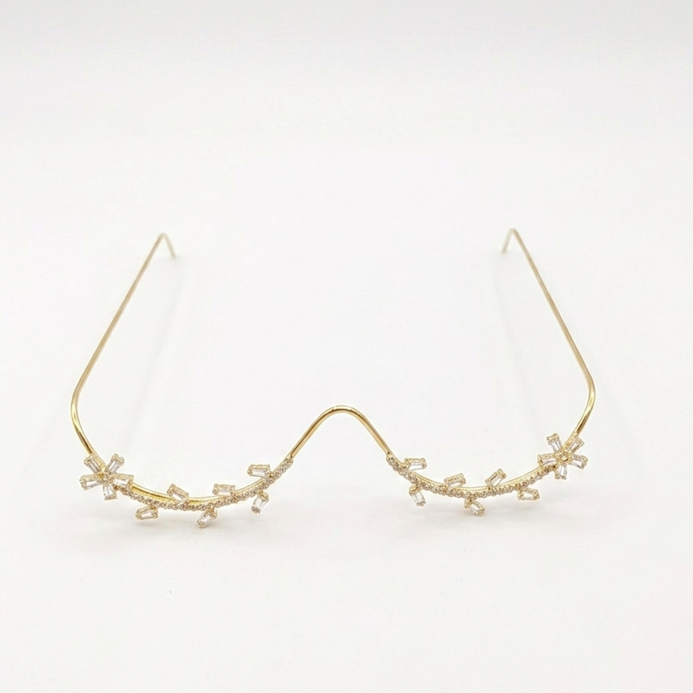 Urthn Crytsal Stone Luxury Inspired Facelets Jewellery Bridal Face Frame  (Pack Of 3)