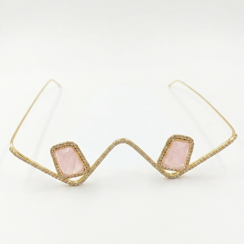 Urthn Austrian Stone Luxury Inspired Facelets Jewellery Bridal Face Frame (Assorted Color) (Pack Of 3)
