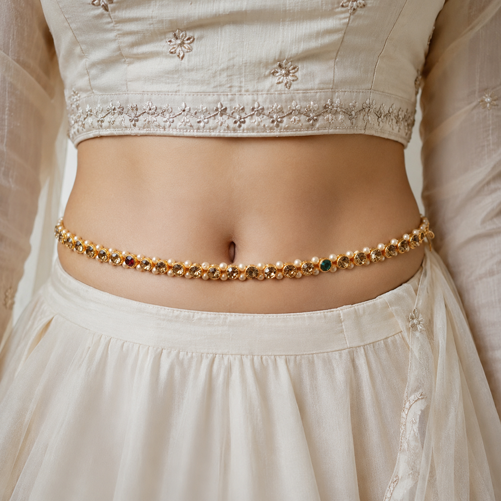 Urthn Elegant  Austrian Stone Kamarbandh / Waist Chain for Women And Girls