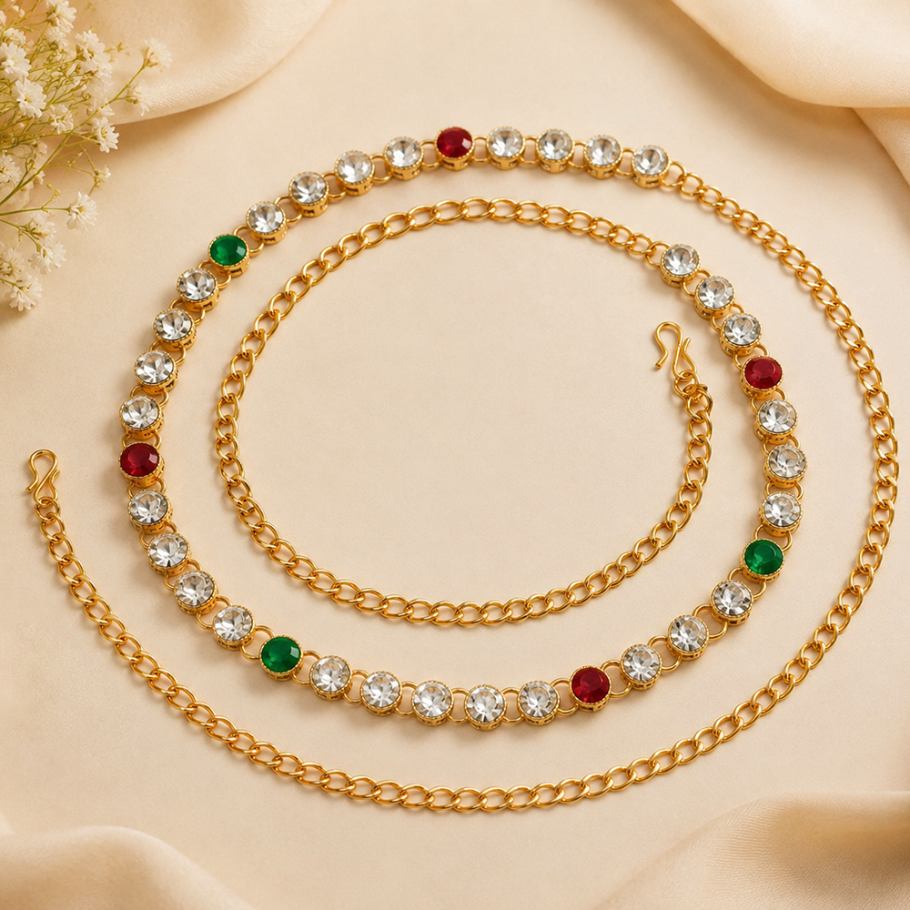 Urthn Elegant  Austrian Stone Kamarbandh / Waist Chain for Women And Girls