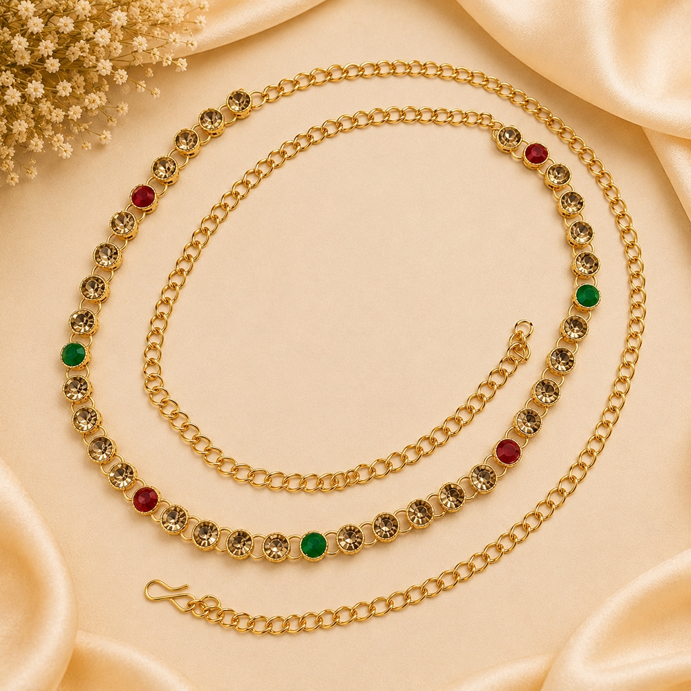 Urthn Elegant  Austrian Stone Kamarbandh / Waist Chain for Women And Girls