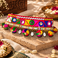 Urthn Traditional Navratri Mirror Work & Colorful Tassel Embellished Assorted Design Kamarband Waist Belt for Women(Pack Of 3)