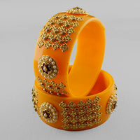 SOB Set of 2 Designer  Acrylic Bangles with Studded Kundan