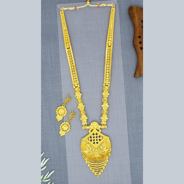 Mahavir Dye Gold Plated Long Necklace Set