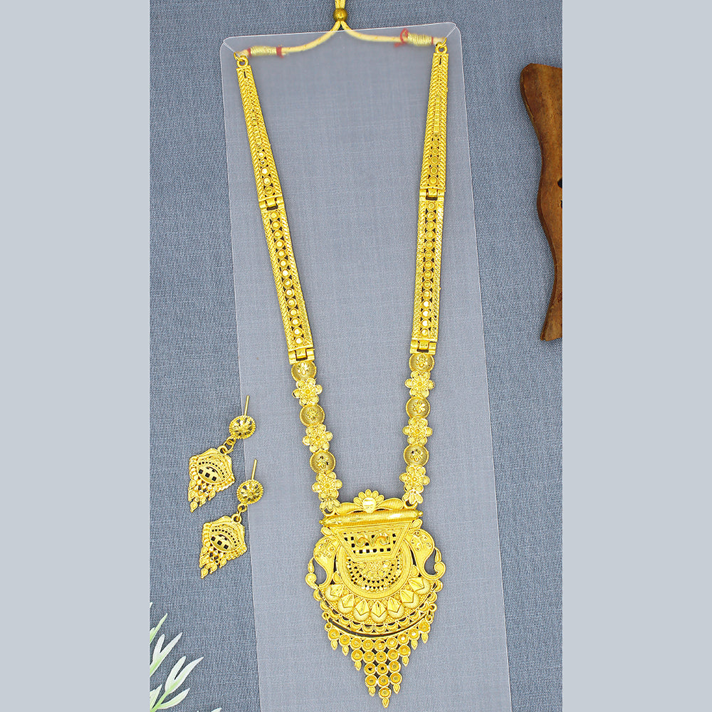 Mahavir Dye Gold Plated Long Necklace Set