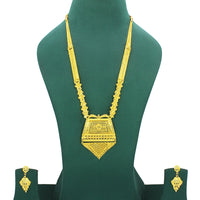 Mahavir Dye Gold Plated Long Necklace Set