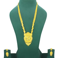 Mahavir Dye Gold Plated Long Necklace Set
