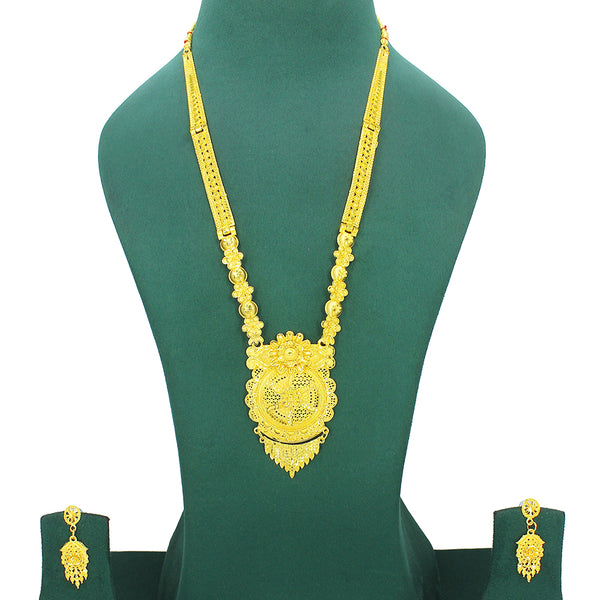 Mahavir Dye Gold Plated Long Necklace Set