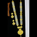 Mahavir Dye Gold Plated Pearl Long Necklace Set