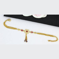 Mahavir Gold Plated  Austrian Stone Adjustable Bracelet
