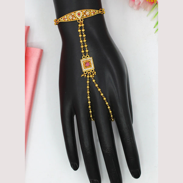 Mahavir Gold Plated Austrian Stone Hand Harness