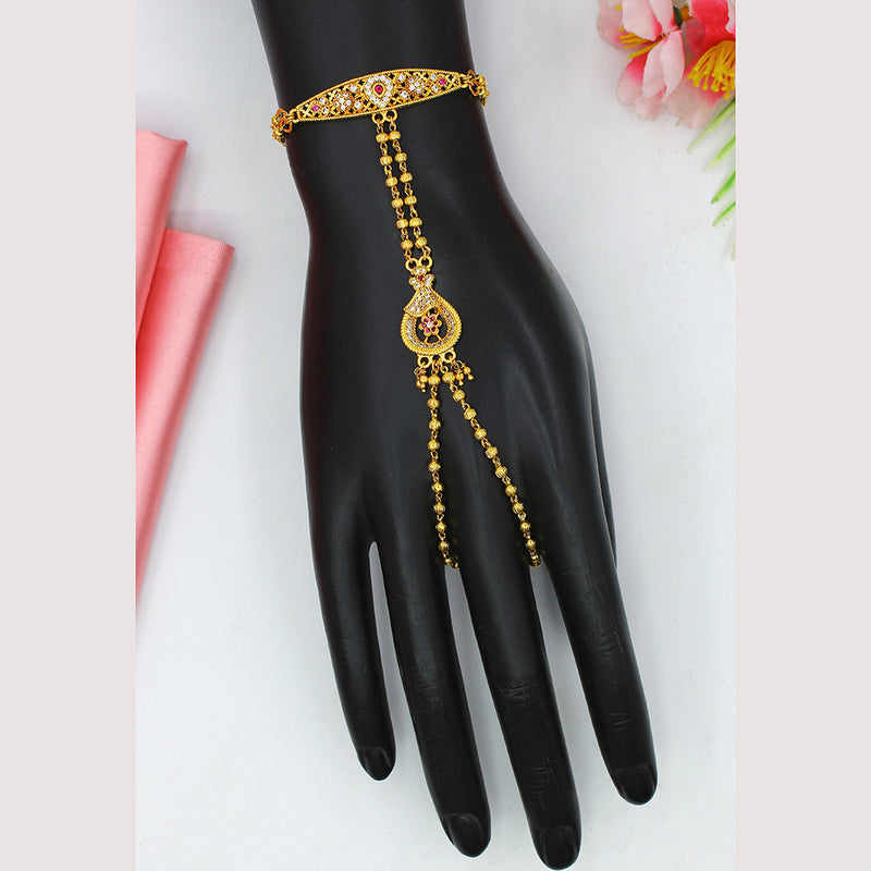 Mahavir Gold Plated Austrian Stone Hand Harness