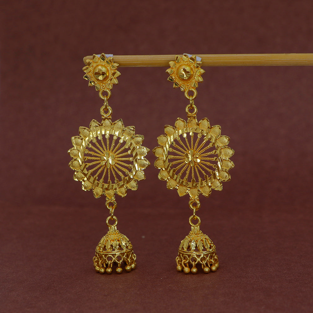 Mahavir DYE Gold Plated Premium Pearl Jhumki Earrings (Pack of 6)