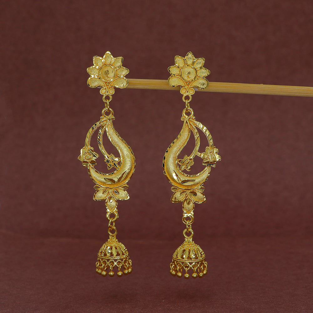 Mahavir DYE Gold Plated Premium Pearl Jhumki Earrings (Pack of 6)
