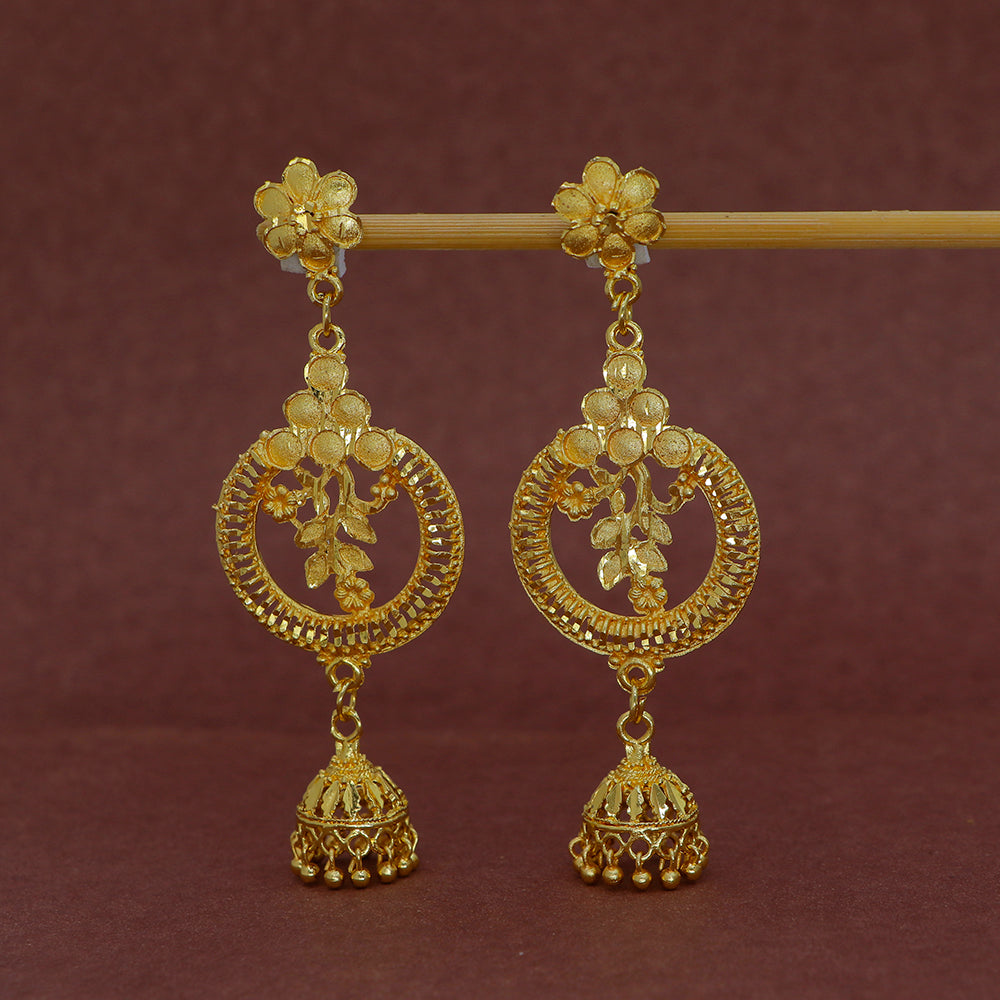 Mahavir DYE Gold Plated Premium Pearl Jhumki Earrings (Pack of 6)