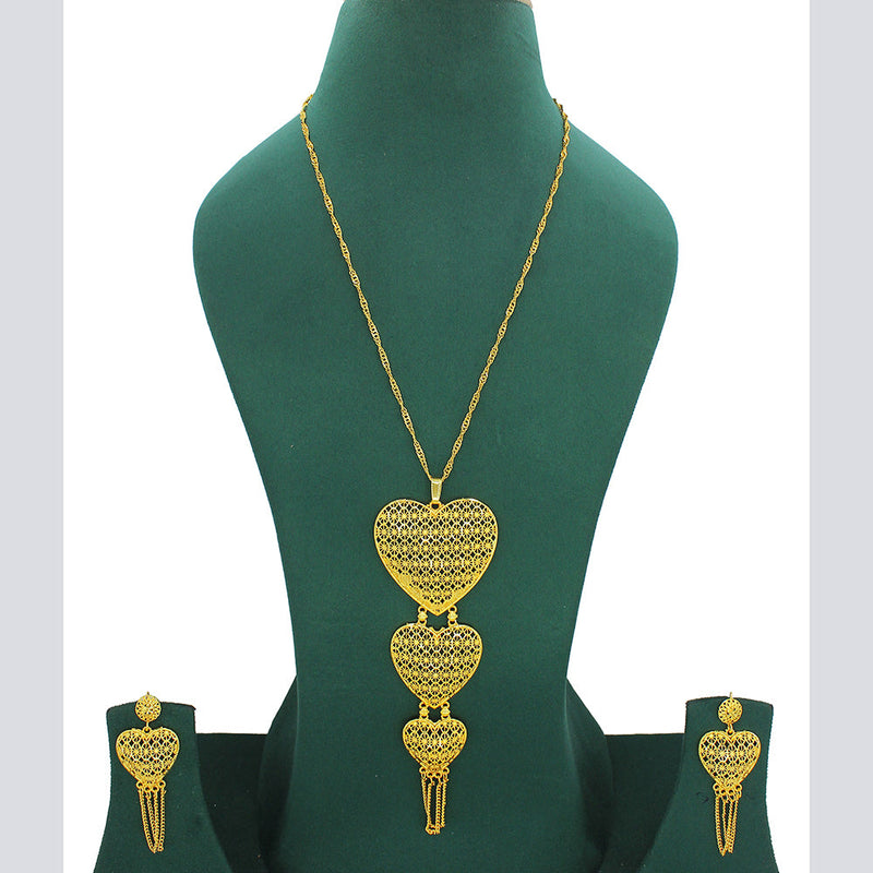 Mahavir Forming Look Gold Plated Long Necklace Set