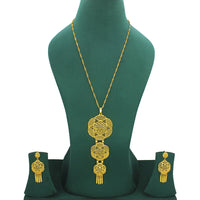 Mahavir Forming Look Gold Plated Long Necklace Set