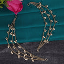 Saloni Fashion Jewellery Marvellous 3 String Long Chain Gold Plated Combo Set of 2 Pearl Ear-Chain(Kaanchain) For Women