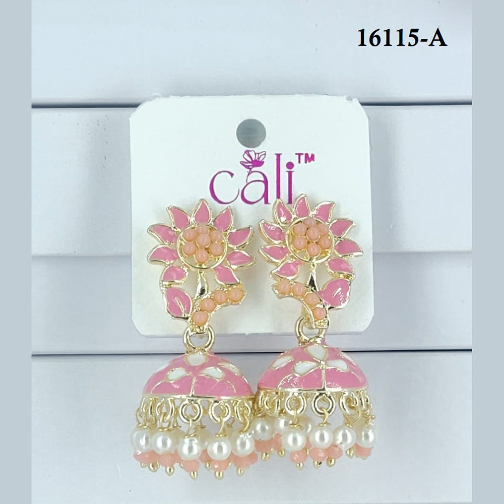 Corbeda Fashion Gold Plated Assorted Color Jhumki Earrings