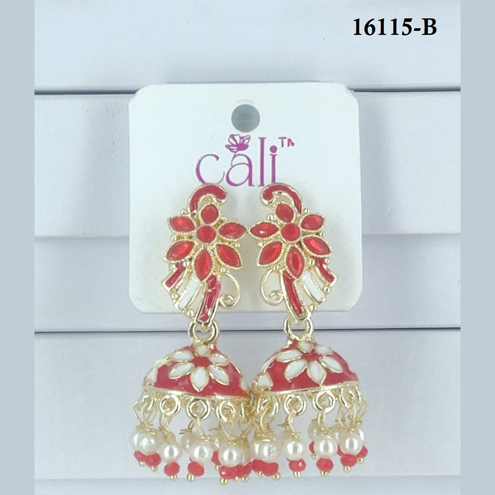 Corbeda Fashion Gold Plated Assorted Color Jhumki Earrings