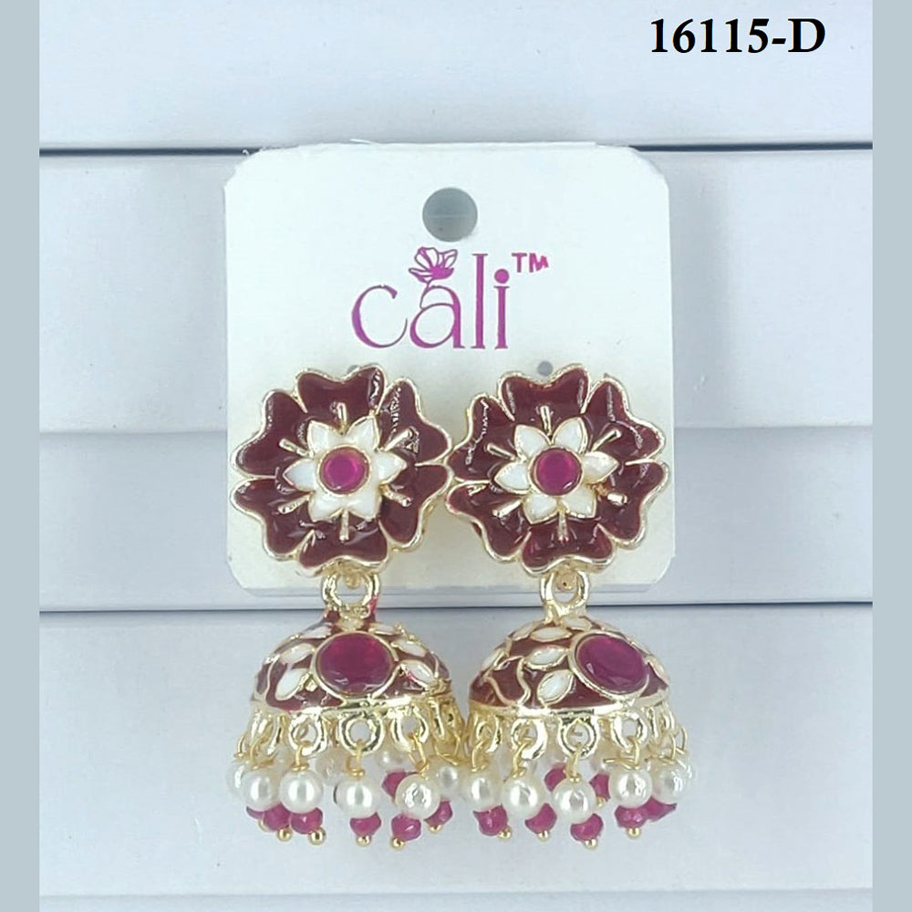 Corbeda Fashion Gold Plated Assorted Color Jhumki Earrings