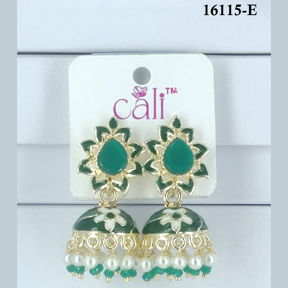 Corbeda Fashion Gold Plated Assorted Color Jhumki Earrings