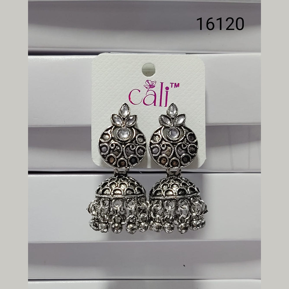 Corbeda Fashion Oxidised Plated Jhumki Earrings