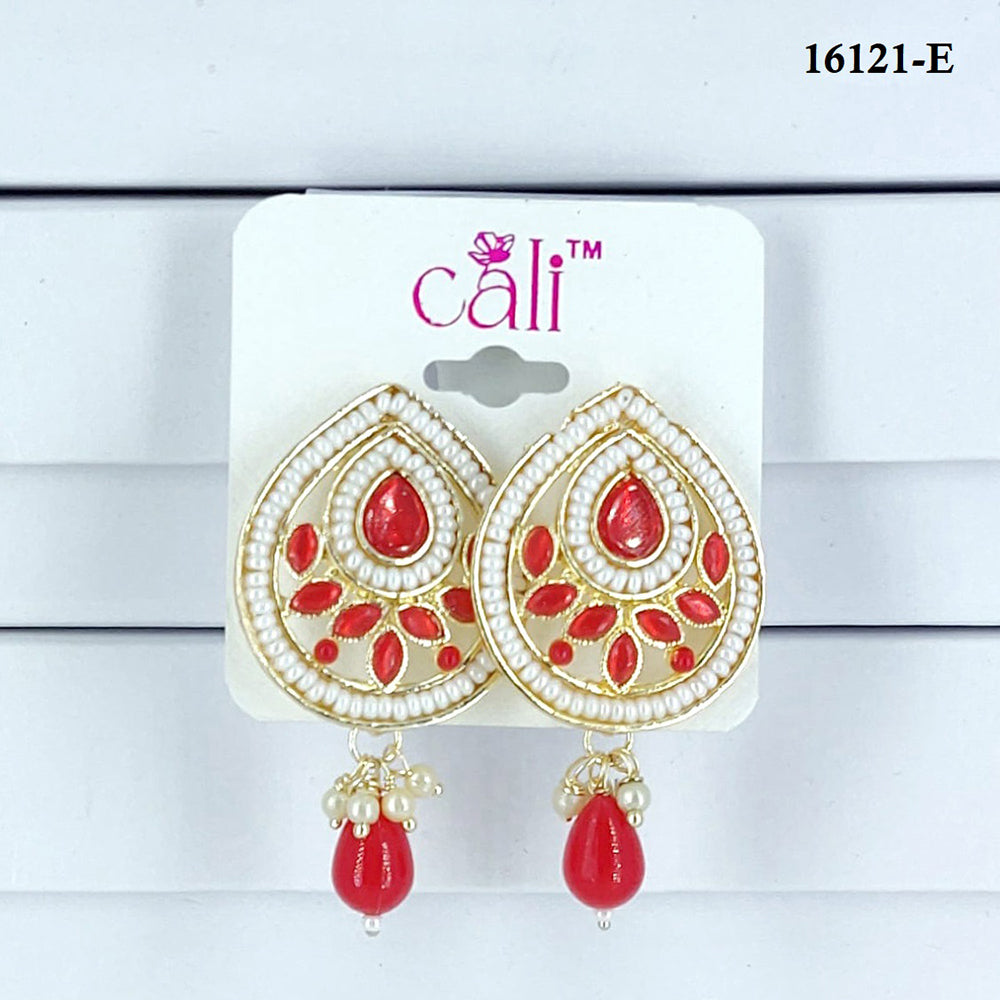 Corbeda Fashion Gold Plated Assorted Color Dangler Earrings