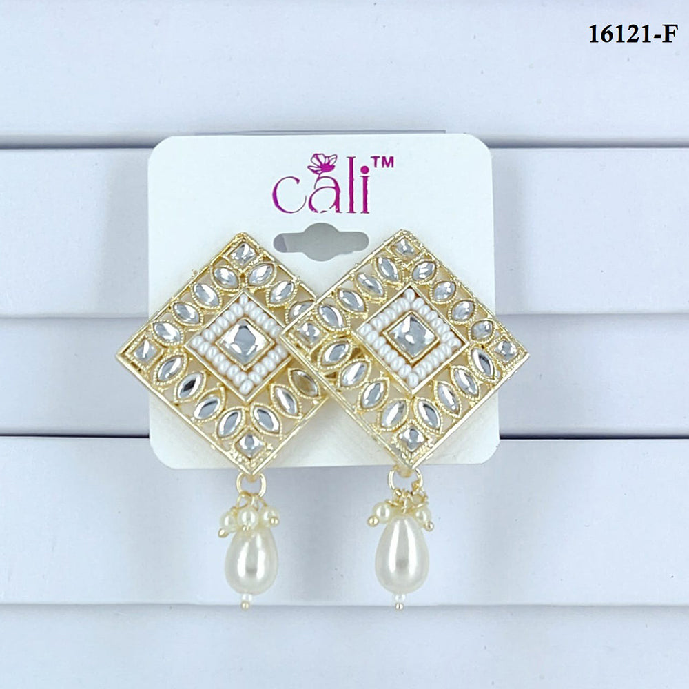 Corbeda Fashion Gold Plated Assorted Color Dangler Earrings