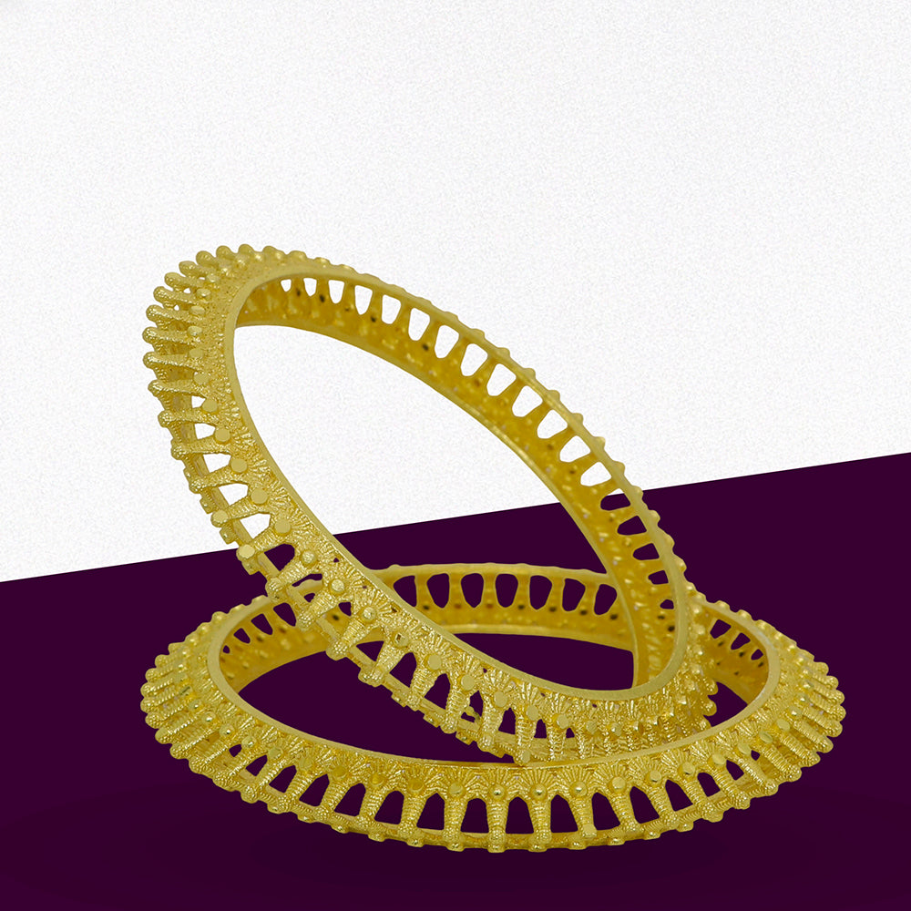 Mahavir Elegant Gold Plated Traditional Bangles Set