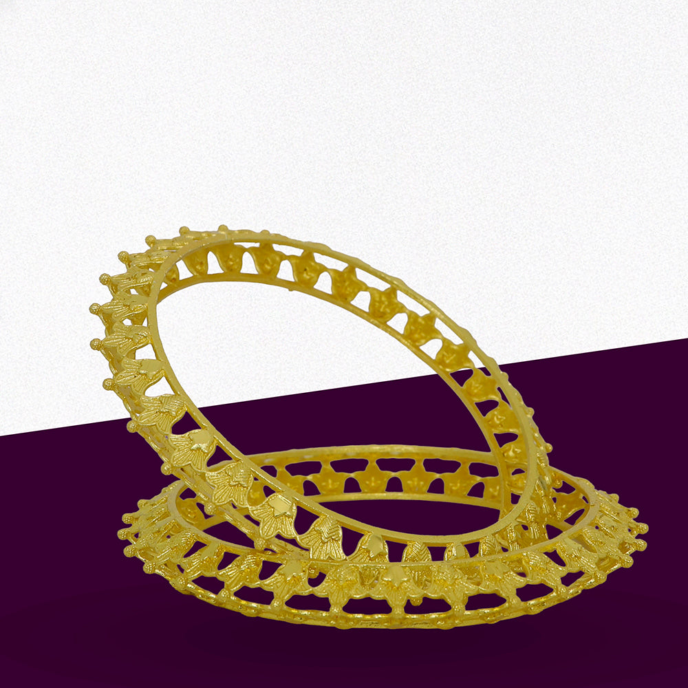 Mahavir Elegant Gold Plated Traditional Bangles Set