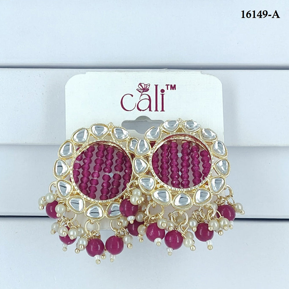 Corbeda Fashion Gold Plated Assorted Color Dangler Earrings