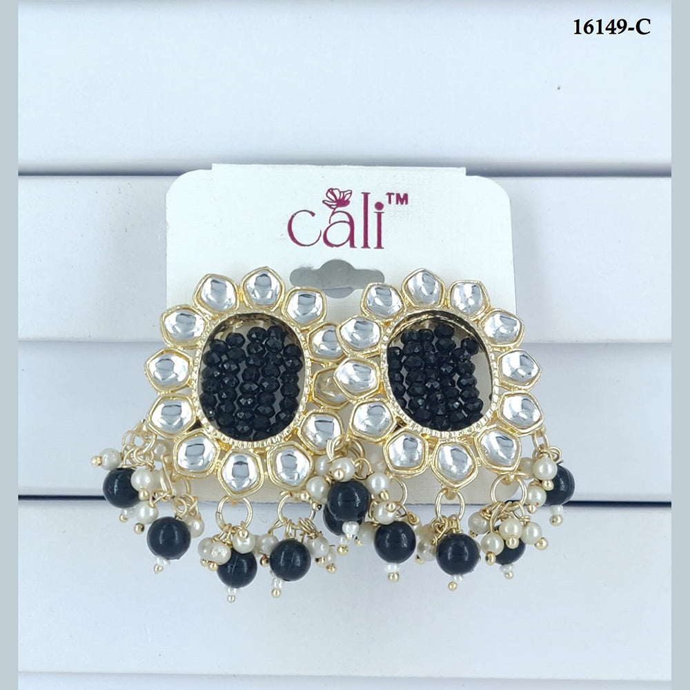 Corbeda Fashion Gold Plated Assorted Color Dangler Earrings