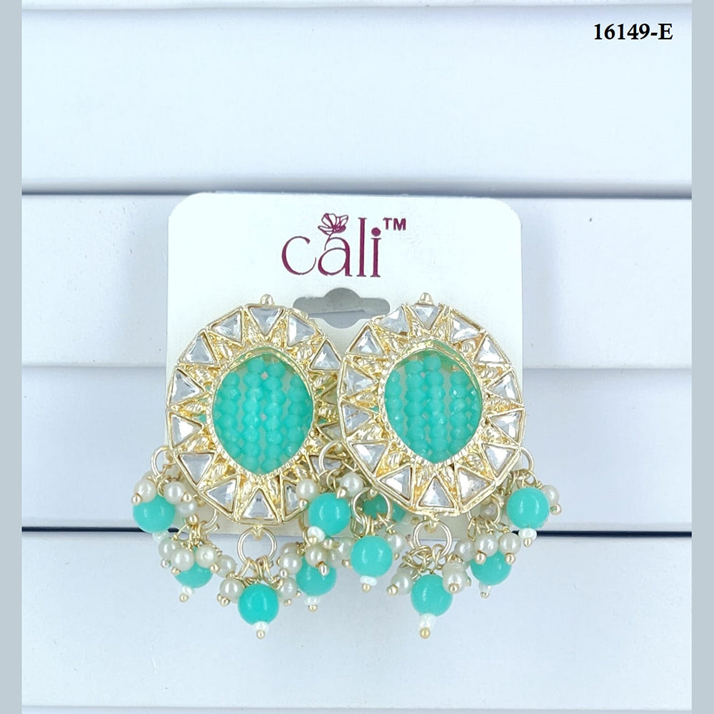 Corbeda Fashion Gold Plated Assorted Color Dangler Earrings