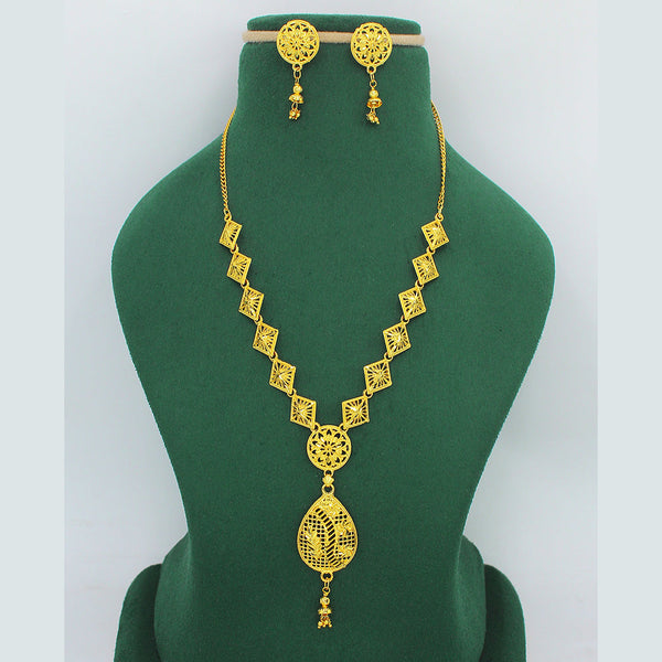 Mahavir Forming Look Gold Plated Long Necklace Set