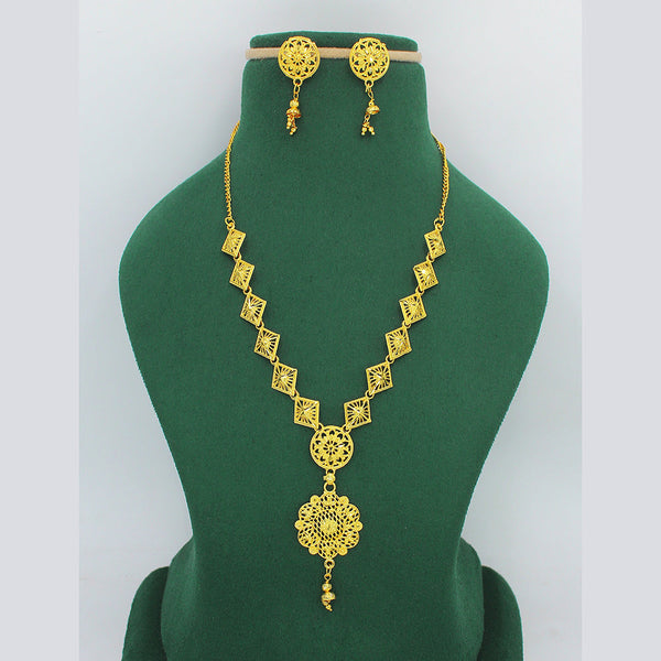 Mahavir Forming Look Gold Plated Long Necklace Set